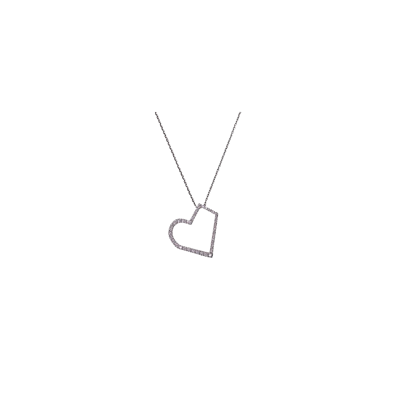HAPPY HEART WHITE GOLD AND DIAMOND NECKLACE