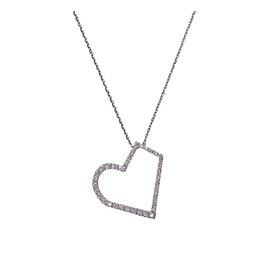 HAPPY HEART WHITE GOLD AND DIAMOND NECKLACE