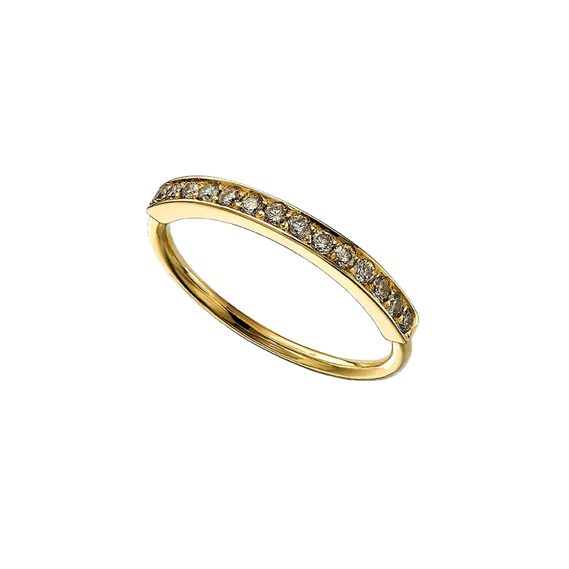 YELLOW GOLD RING AND BROWN DIAMONDS