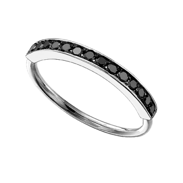 WHITE GOLD RING AND BLACK...