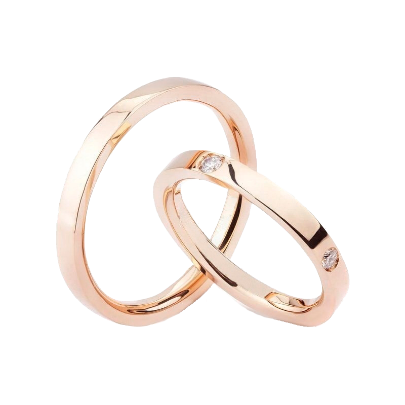 Rose Gold with a diamonds Wedding Ring