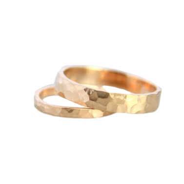Gold Hammered Wedding Ring