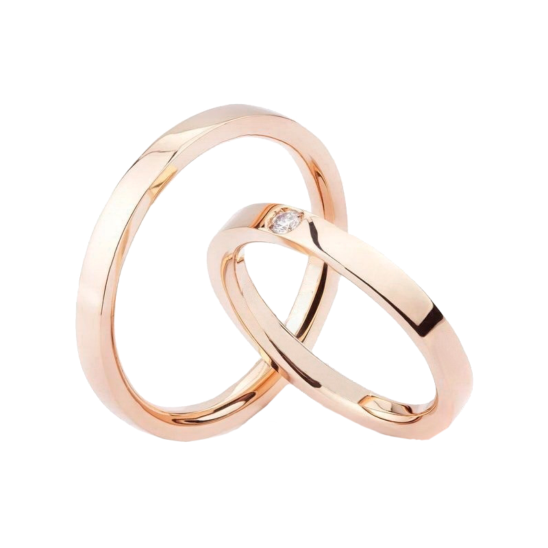 Wedding Ring in Rose Gold with a Diamond