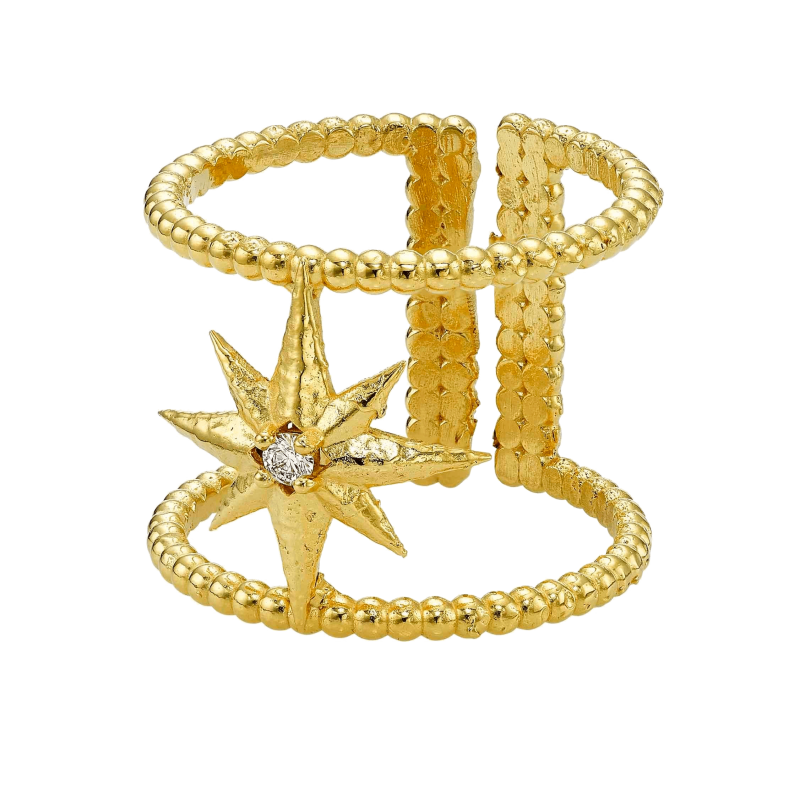 VENTS YELLOW GOLD AND DIAMOND RING