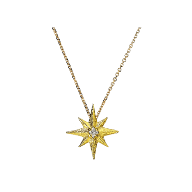 VENTS YELLOW GOLD AND DIAMOND NECKLACE